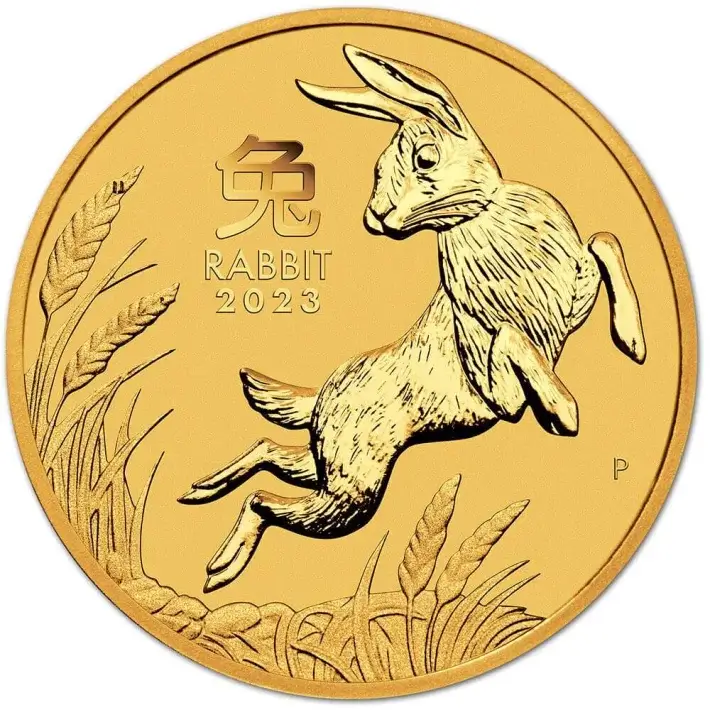 2023 P Australia Gold Lunar Series III Year of the Rabbit 1 oz $100 - BU #1