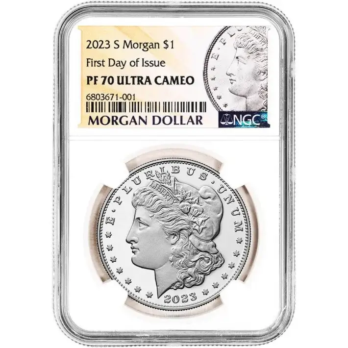2023 S US Morgan Silver Dollar Proof $1 NGC PF70 UCAM First Day Issue Ann Label #1