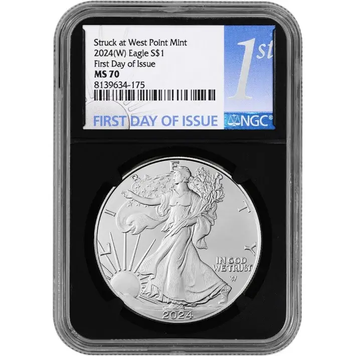 2024 (W) American Silver Eagle - NGC MS70 First Day Issue 1st Label Black Core #1