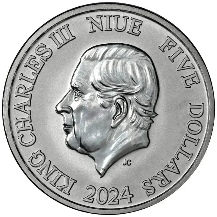 2024 Niue Silver Hawksbill Turtle 2 oz $5 - BU - 10 Coins in Mint Tube #2