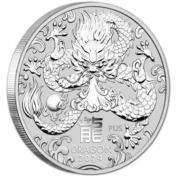 2024 P Australia Silver Lunar Year of the Dragon 1 oz $1 - 1 Roll 20 BU Coins #4