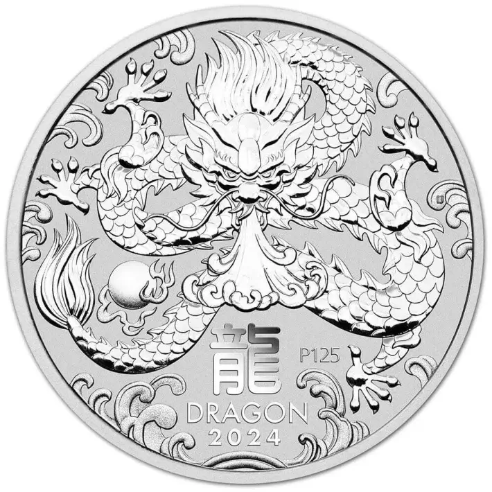 2024 P Australia Silver Lunar Series III Year of the Dragon 1/2 oz 50C - BU #1