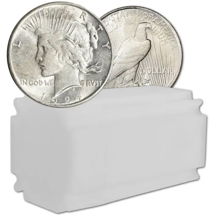 1924 US Peace Silver Dollar $1 - AU - Roll of 20 Coins #1
