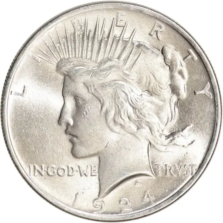 1924 Peace Silver Dollar Coin $1 - BU #1