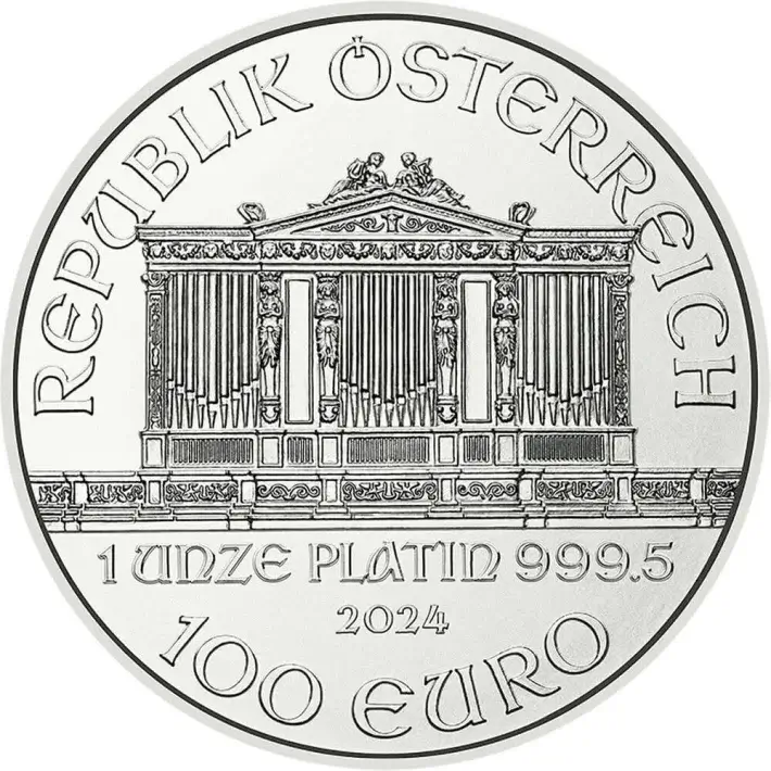 2024 Austria Platinum Philharmonic 1 oz 100 Euro - BU #2