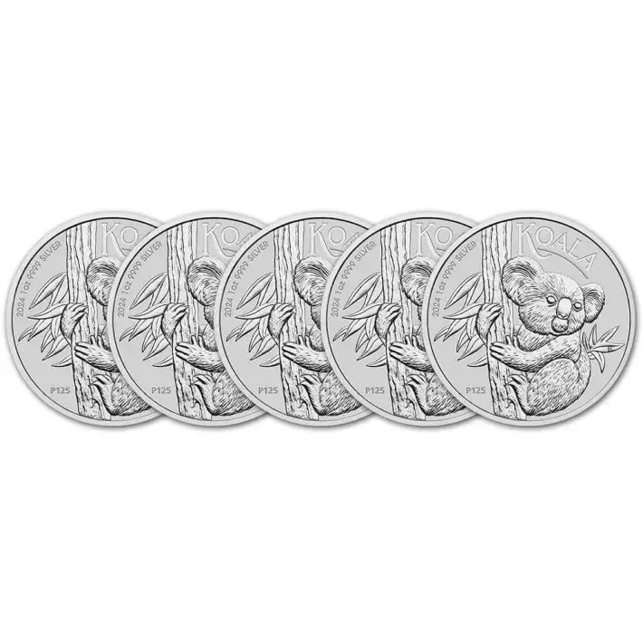 2024 P Australia Silver Koala 1 oz $1 - BU - Five 5 Coins #1