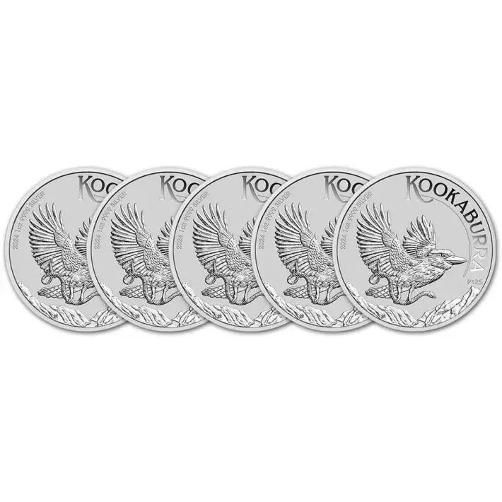 2024 P Australia Silver Kookaburra 1 oz $1 - BU - Five 5 Coins #1