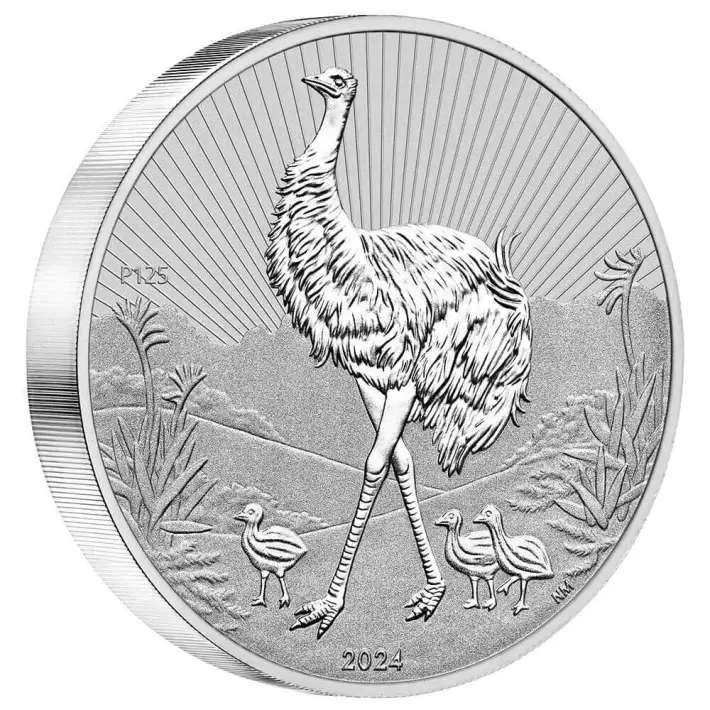 2024 P Australia Silver 10 oz Piedfort Next Generation Emu $10 BU #3