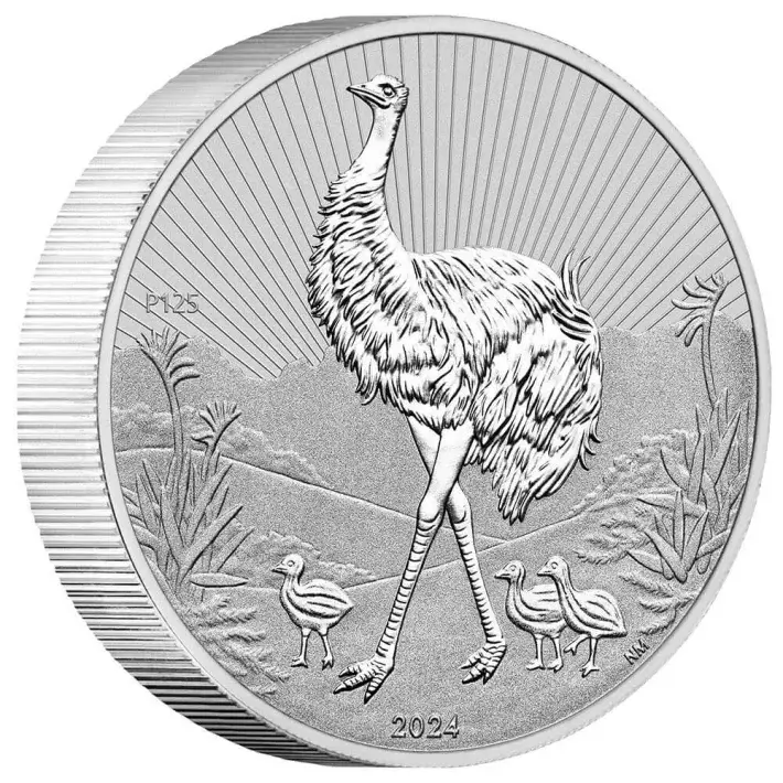 2024 P Australia Silver 2 oz Piedfort Next Generation Emu $2 BU #2