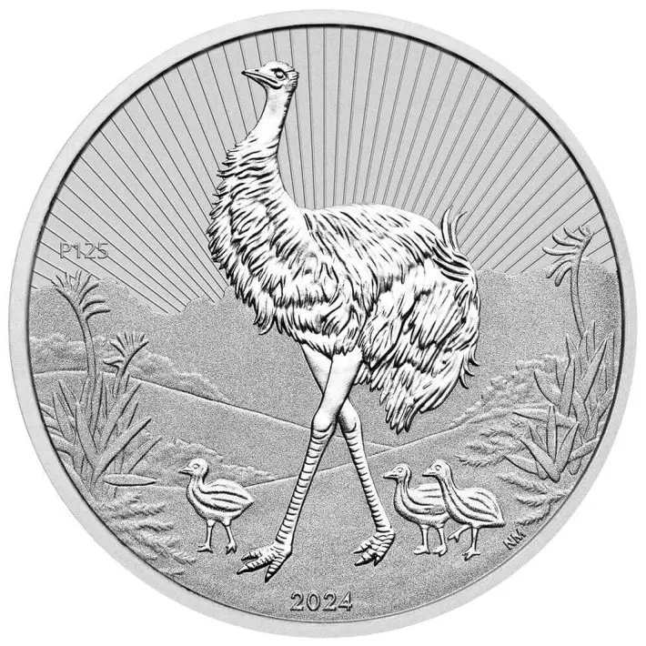 2024 P Australia Silver 2 oz Piedfort Next Generation Emu $2 BU #1