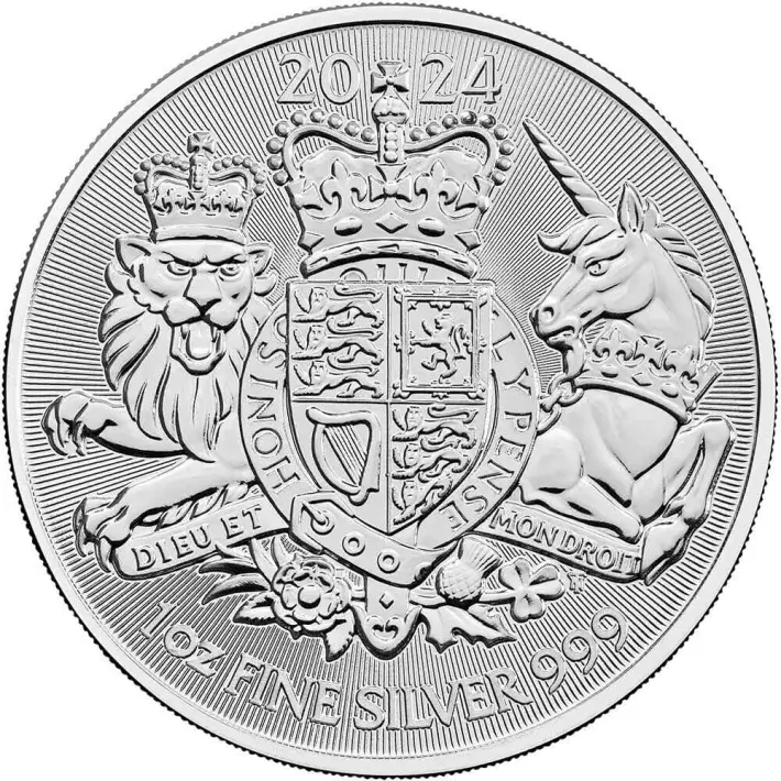 2024 Great Britain Silver Royal Arms £2 1 oz - BU - 100 Coins in 4 Mint Tubes #4
