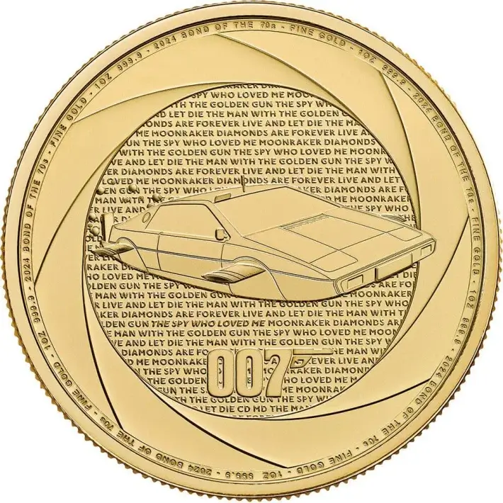 2024 Great Britain Gold James Bond Wet Nelly £100 1 oz BU Tube of Ten 10 Coins #2