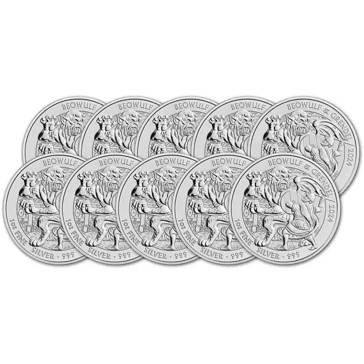2024 Great Britain Silver Beowulf and Grendel £2 1 oz - BU - Ten 10 Coins #1