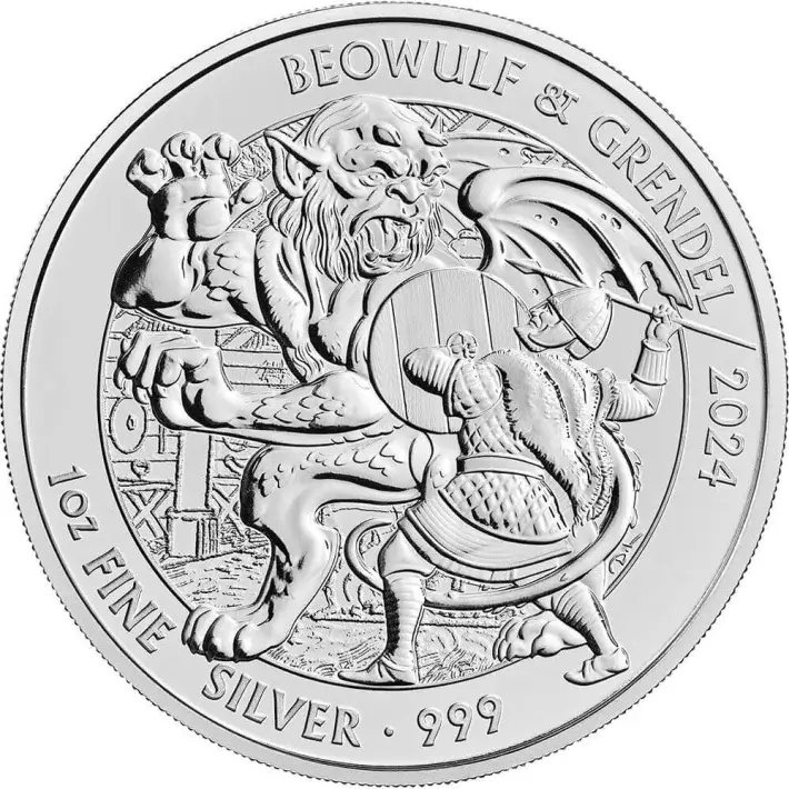 2024 Great Britain Silver Beowulf and Grendel £2 1 oz BU 100 Coins in 4 Tubes #4