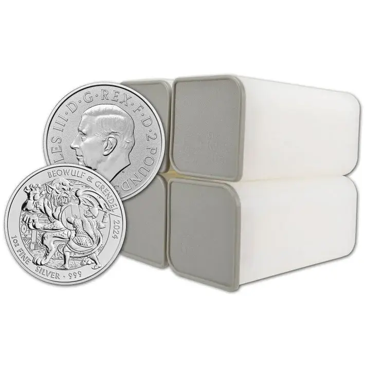 2024 Great Britain Silver Beowulf and Grendel £2 1 oz BU 100 Coins in 4 Tubes #1