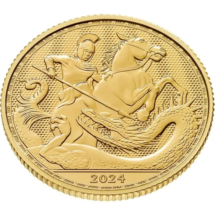 2024 Great Britain Gold St George and the Dragon £25 - 1/4 oz - BU #2