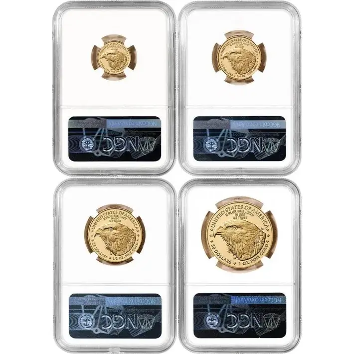 2024 W American Gold Eagle Proof 4 pc Year Set NGC PF70 UCAM First Day Issue 1st #2