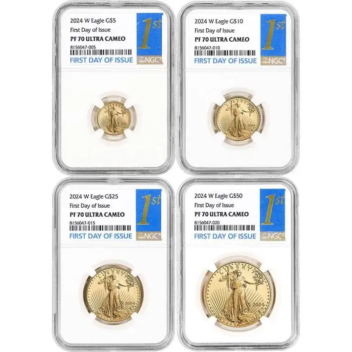 2024 W American Gold Eagle Proof 4 pc Year Set NGC PF70 UCAM First Day Issue 1st #1
