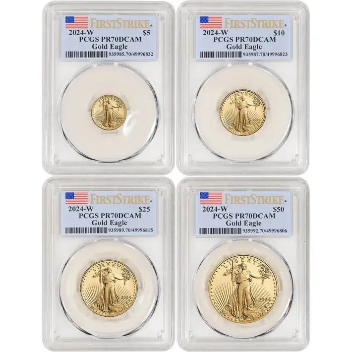 2024 W American Gold Eagle Proof 4 pc Year Set PCGS PR70 DCAM First Strike #1