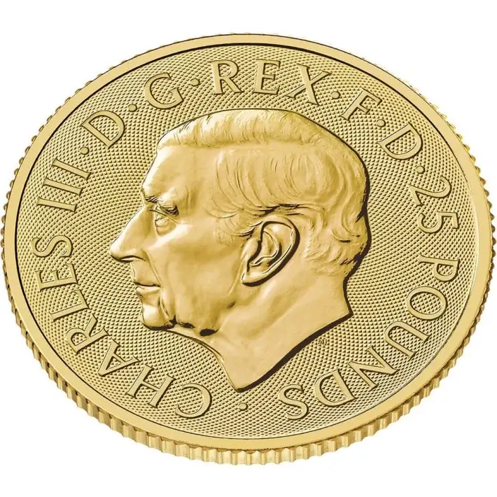 2025 Great Britain Gold Britannia £25 1/4 oz - BU 25 Coin Mint Tube #4