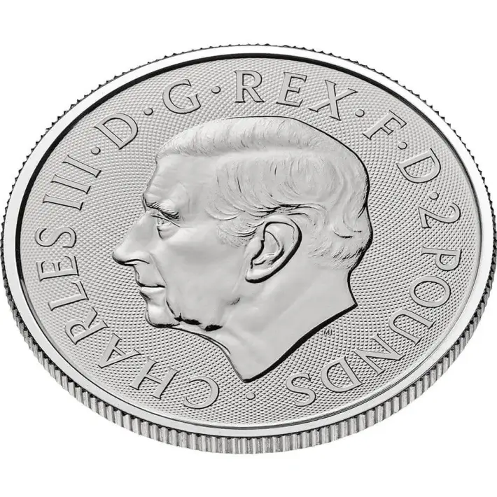 2025 Great Britain Silver Britannia £2 1 oz BU 1 Roll 25 Coin Tube #2