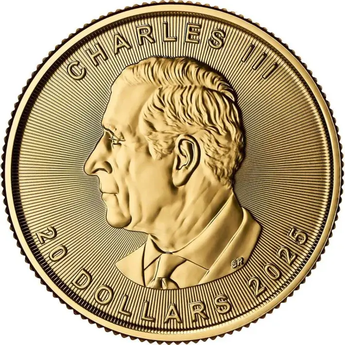 2025 Canada Gold Maple Leaf 1/2 oz $20 - BU #2