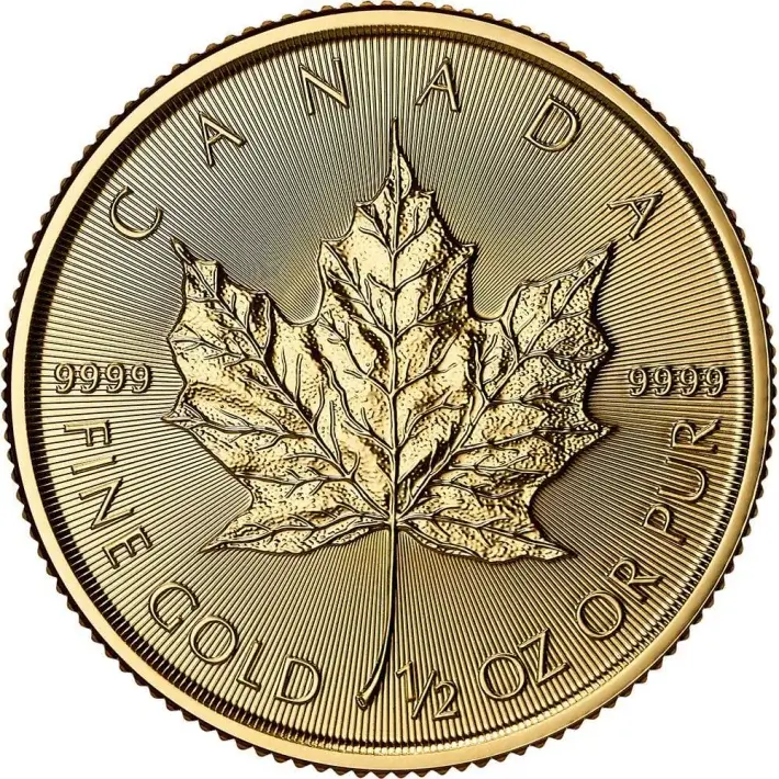 2025 Canada Gold Maple Leaf 1/2 oz $20 - BU #1
