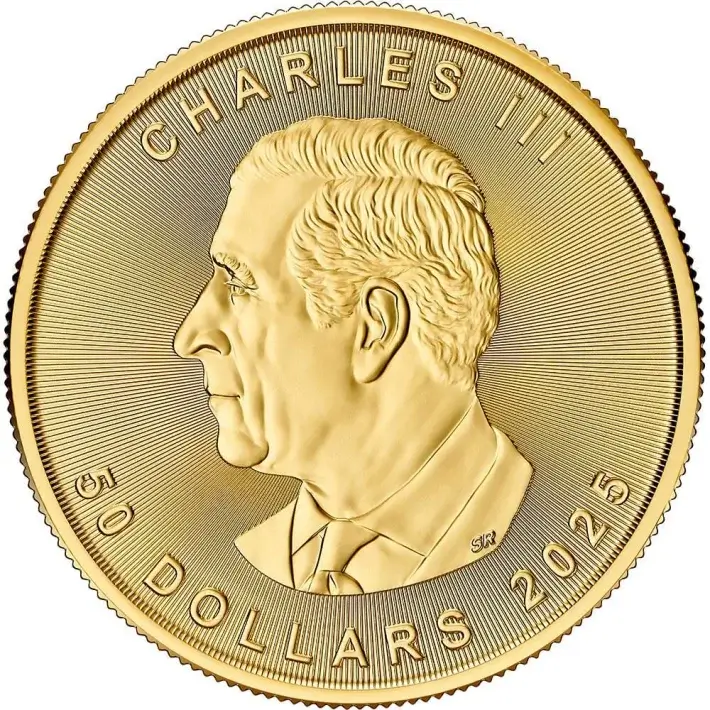 2025 Canada Gold Maple Leaf 1 oz $50 - BU - 1 Roll Ten 10 Coins in Mint Tube #3