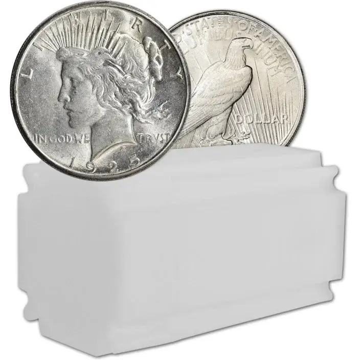 1925 US Peace Silver Dollar $1 - AU - Roll of 20 Coins #1