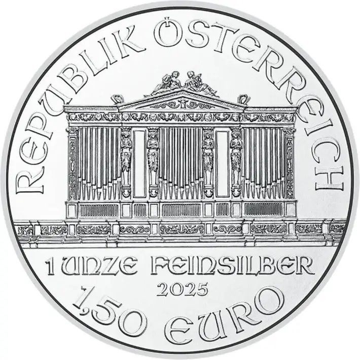 2025 Austria Silver Philharmonic 1 oz 1.5 Euro - BU - Ten 10 Coins #2