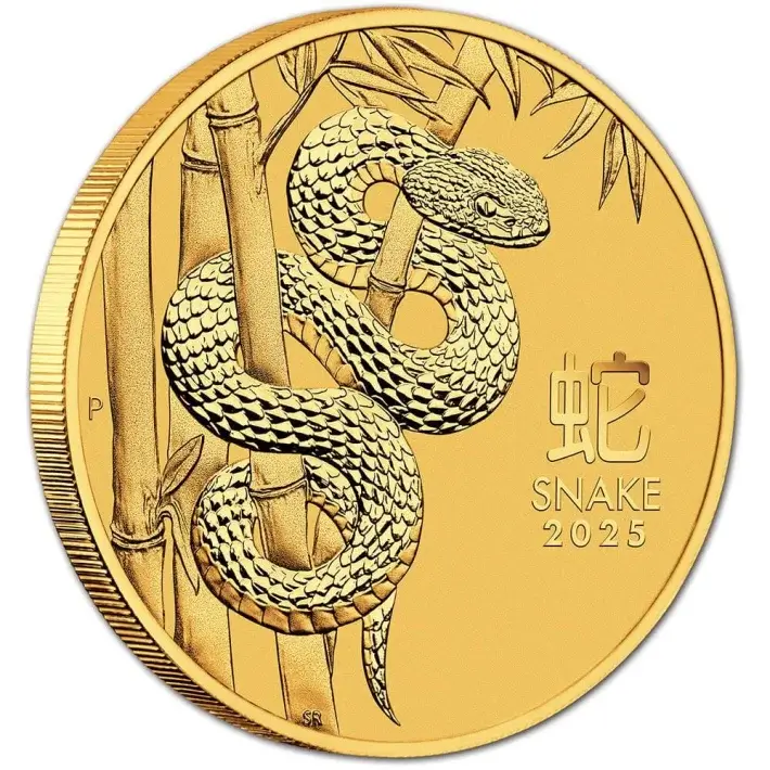 2025 P Australia Gold Lunar Series III Year of the Snake 1/20 oz $5 - BU #2