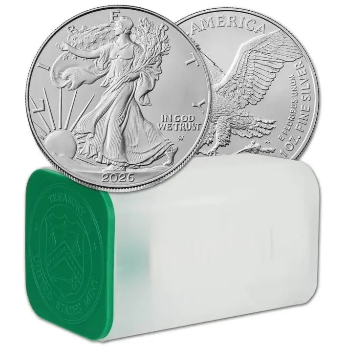 2026 American Silver Eagle 1 oz $1 1 Roll Twenty 20 BU Coins in Mint Tube #1