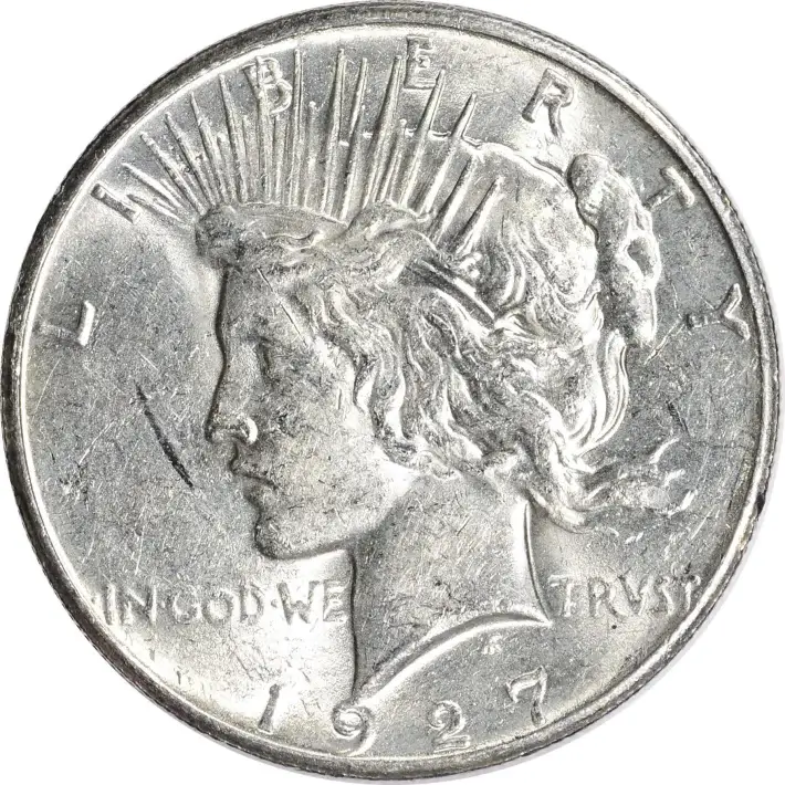 1927 US Peace Silver Dollar $1 - AU #1