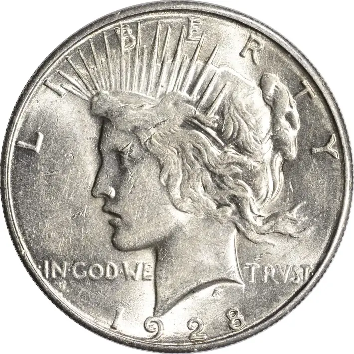 1928 S US Peace Silver Dollar $1 - AU - Roll of 20 Coins #3