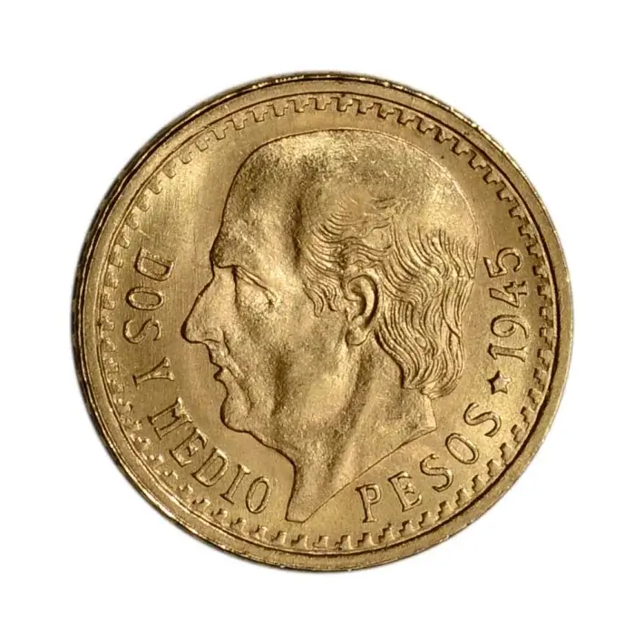 1945 Mexico Gold 2 1/2 Pesos .0603 oz - BU Restrike #1