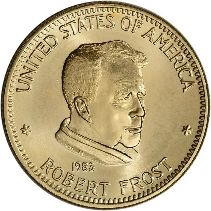 1983 US Gold 1 oz American Arts Commemorative Medal - Robert Frost - BU #1