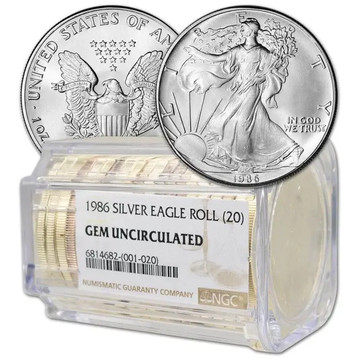 Roll of 20 - 1986 American Silver Eagle - NGC Gem Uncirculated #1