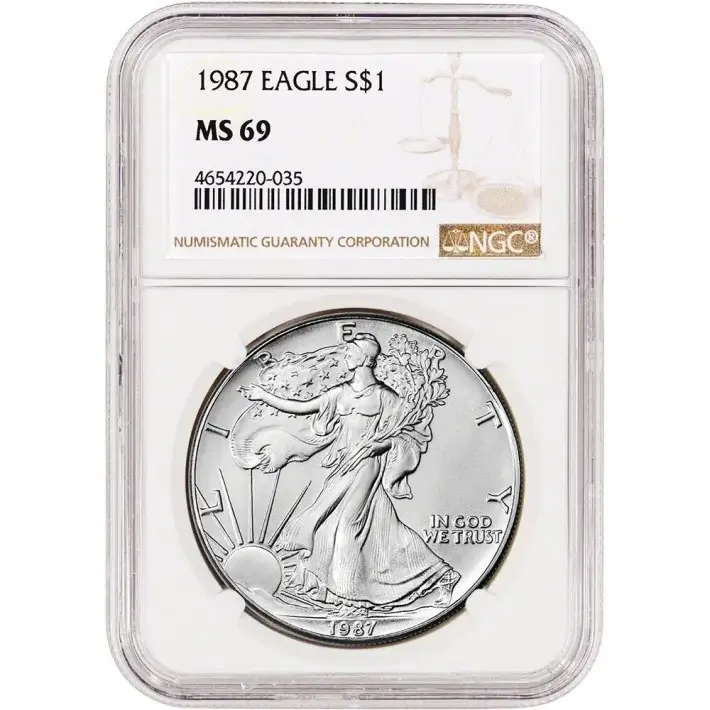 1987 American Silver Eagle Coin - NGC MS69 #1