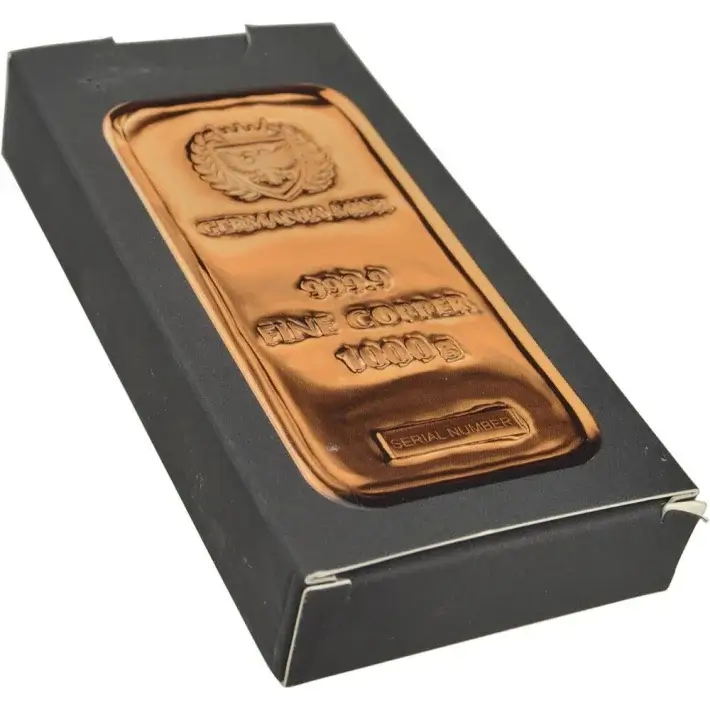 Kilo 32.15 oz Germania Mint Copper Bar 999.9 Fine #3