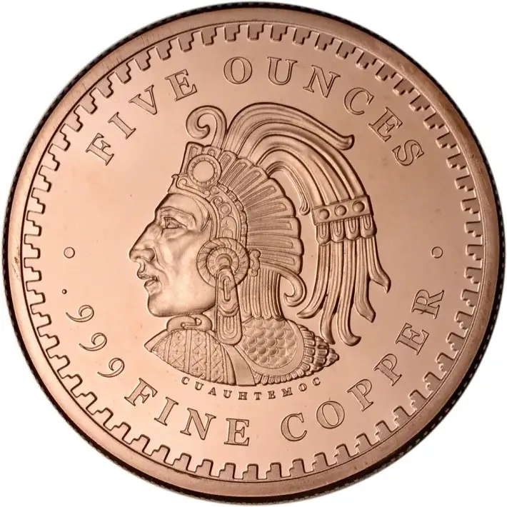 5 oz Golden State Mint Copper Round Aztec Calendar .999 Fine Tube of 20 #2
