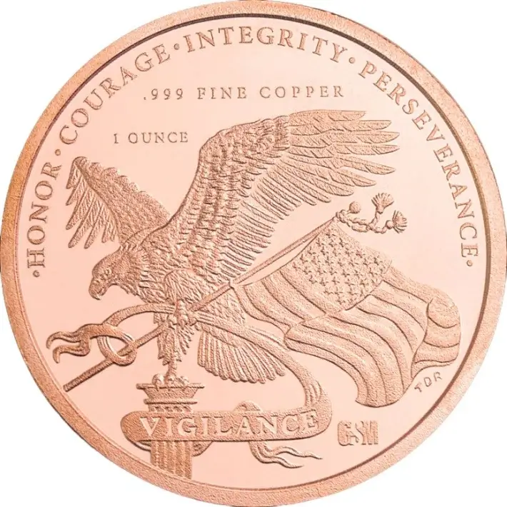 1 oz Golden State Mint Copper Round - USA 250th Anniversary .999 Fine-Tube of 20 #2