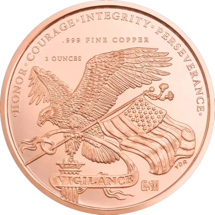2 oz Golden State Mint Copper Round - USA 250th Anniversary .999 Fine-Tube of 25 #2