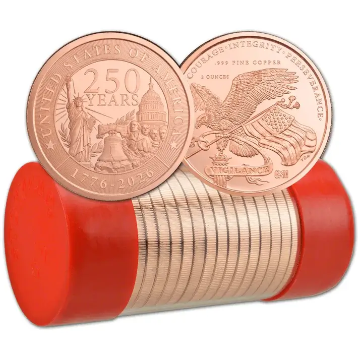 2 oz Golden State Mint Copper Round - USA 250th Anniversary .999 Fine-Tube of 25 #1
