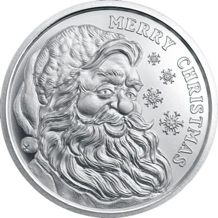 1 oz Golden State Mint Silver Round 2026 Santa .999 Fine - Tube of 20 #4