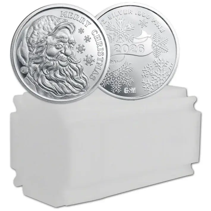 1 oz Golden State Mint Silver Round 2026 Santa .999 Fine - Tube of 20 #1