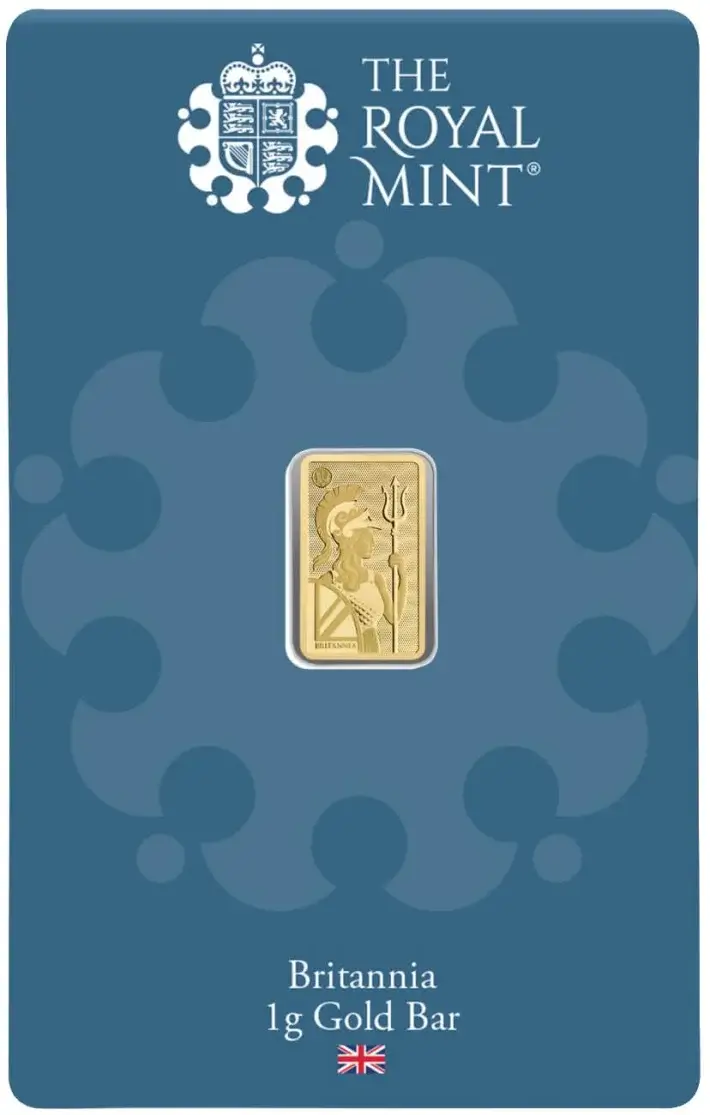1 gram Gold Bar - Royal Mint Britannia - 999.9 Fine in Assay #1