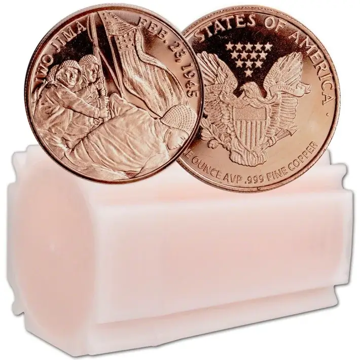 1 oz. Highland Mint Copper Round .999 Fine - Iwo Jima - Tube of 20 #1