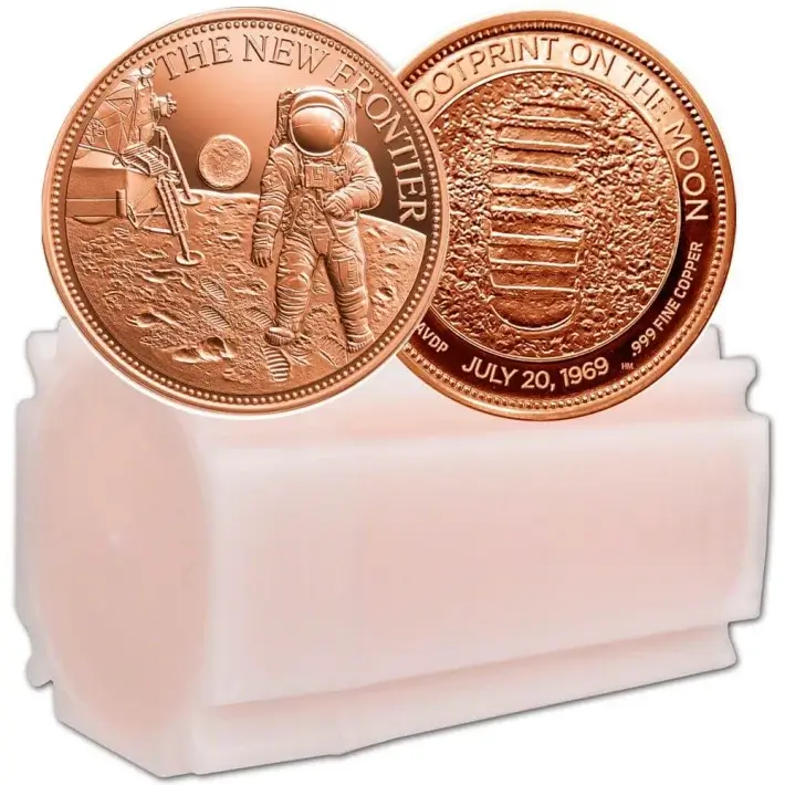 1 oz. Highland Mint Copper Round .999 Fine - New Frontier - Tube of 20 #1