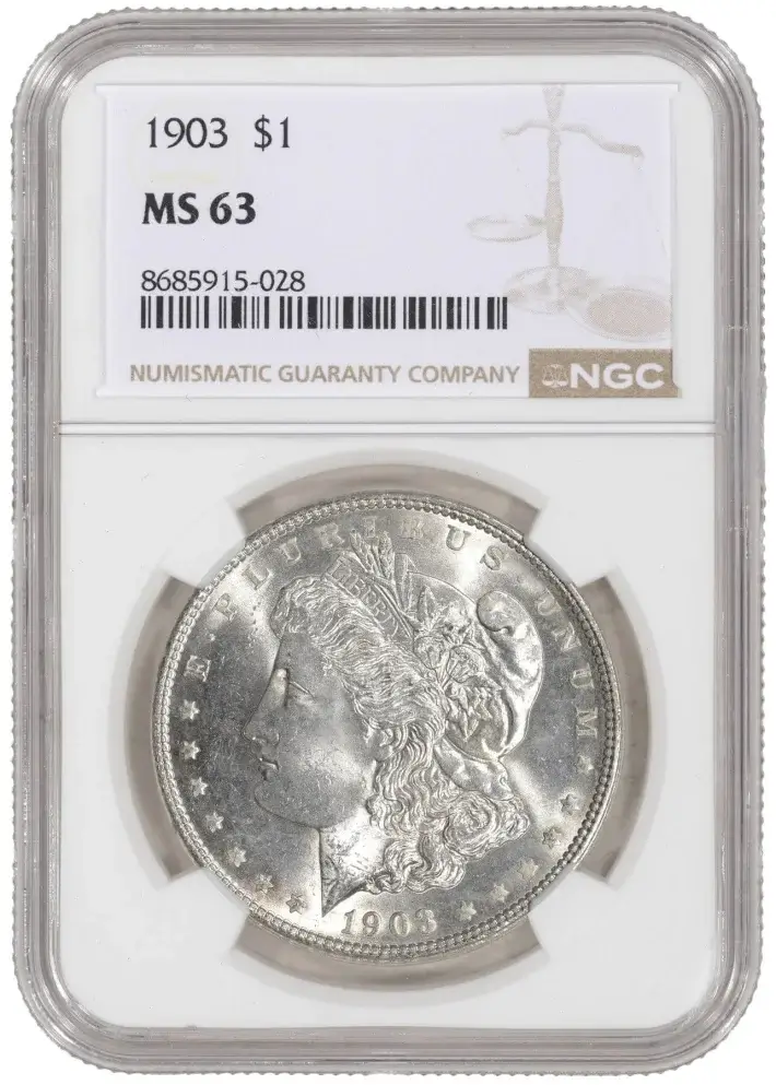 1903 US Morgan Silver Dollar $1 - NGC MS 63 #1
