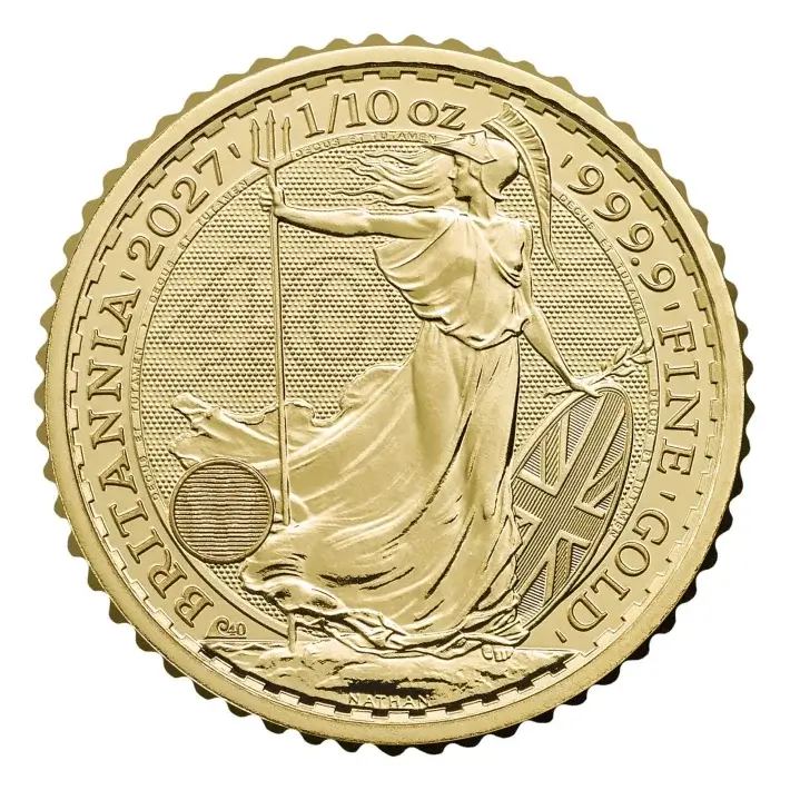 2027 Great Britain Gold Britannia £10 1/10 oz BU 25 Coin Mint Tube #3